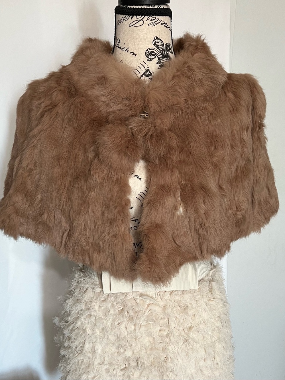 Guy Laroche Brown Faux Fur Capelet